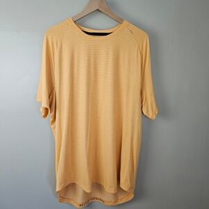 Lululemon Drysense Training Short Sleeve Tee Shirt Men's XL? Pale Orange Stripe